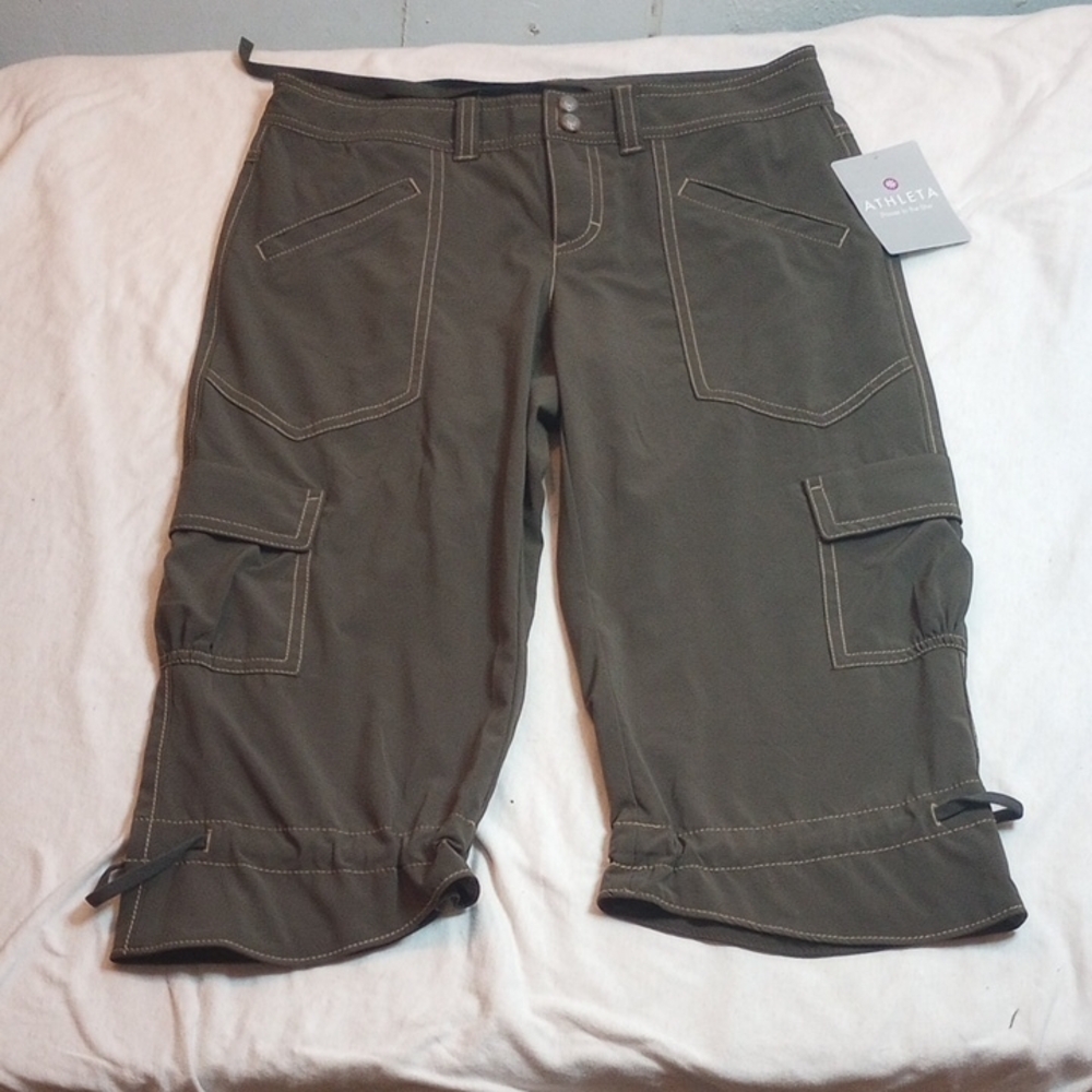 Athleta Olive Green Cargo Pants, NWT